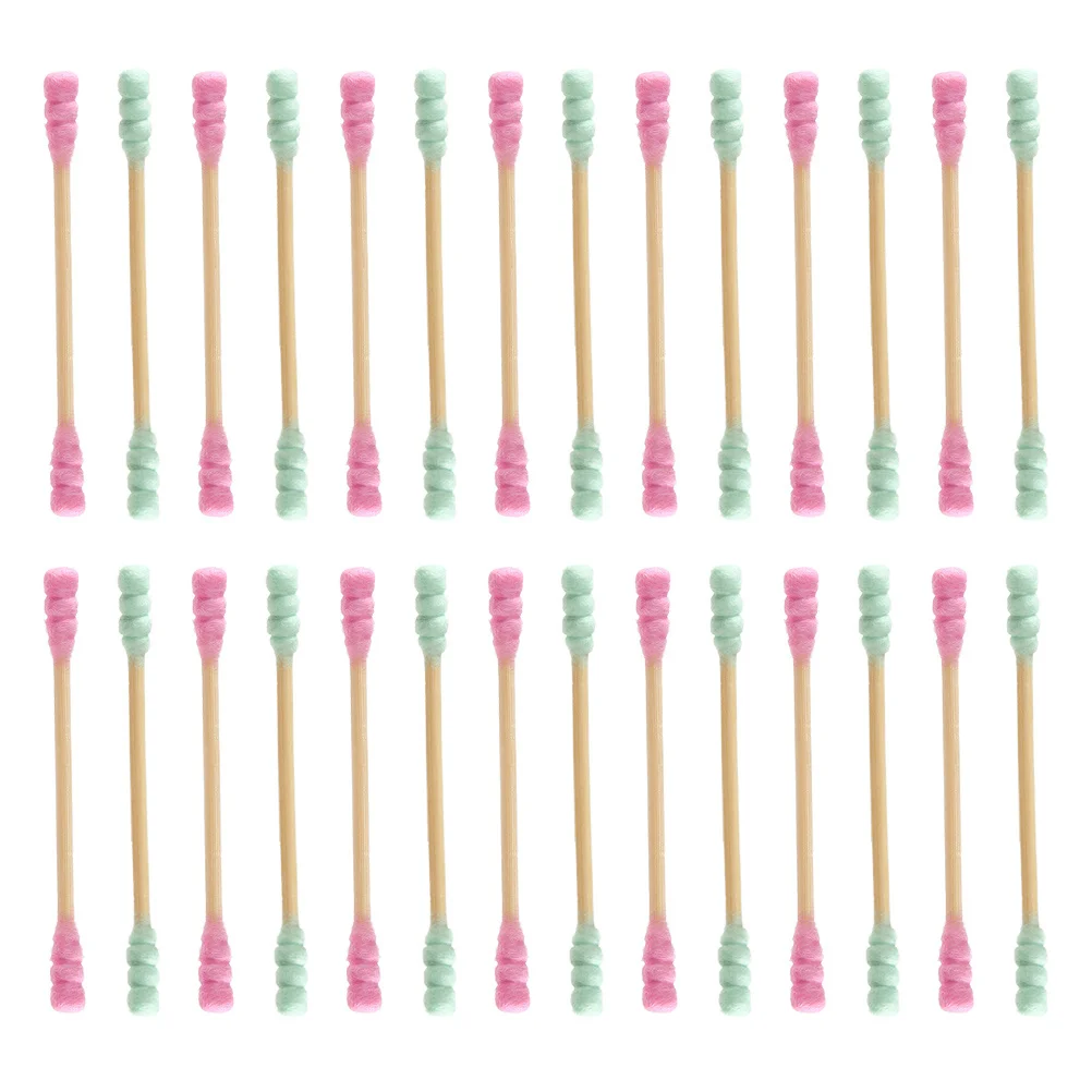 1000 Uds hisopos de algodón desechables aplicador de limpieza en espiral de doble cabezal para decoración de uñas maquillaje higiene multiusos estéril