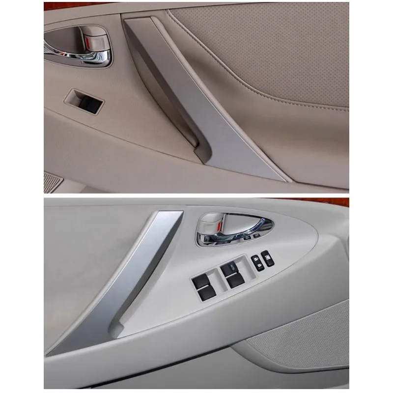 Sliver Woodiness Texture Trim Car Interior Door Handle Cover for Toyota Camry 2006 2007 2008 2009 2010 2011 2012