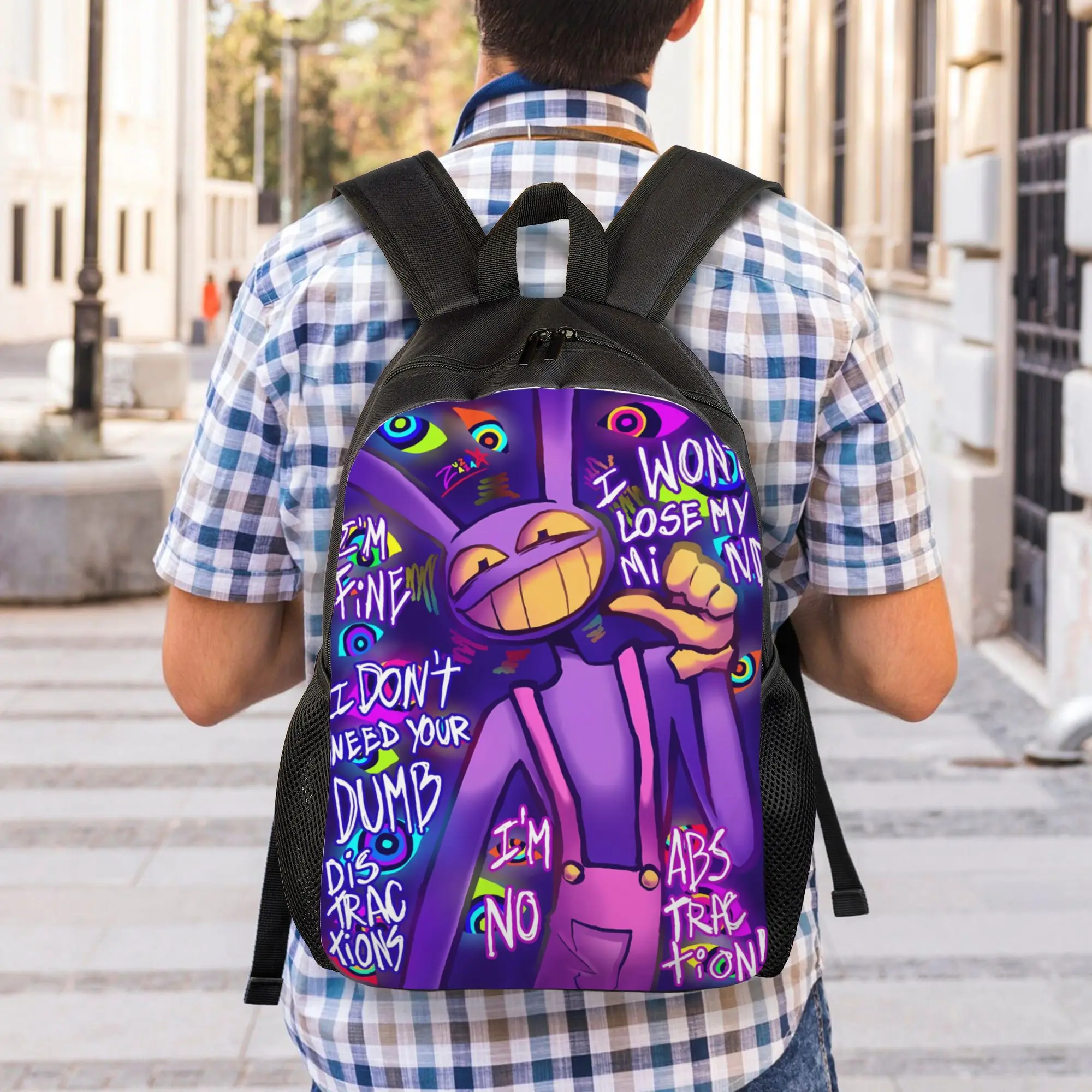 Jax Cartoon Digitals Circus Thermal Backpack Student Unisex Polyester University Backpacks Big Elegant School Bags Rucksack
