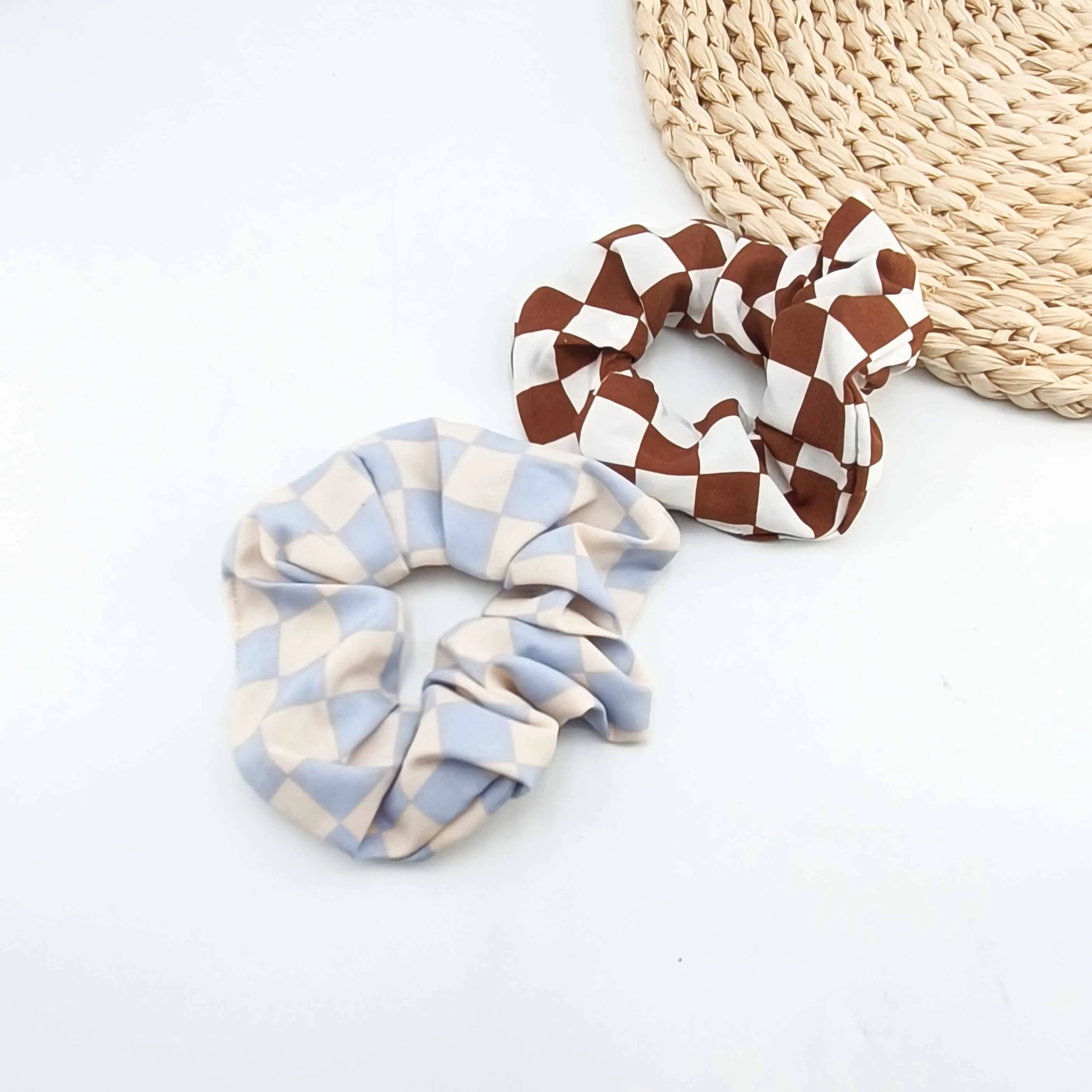 موضة جديدة كل مباراة ملونة الشطرنج منقوشة لينة النسيج الفتيات النساء مطاطا رباط شعر حبال الشعر إكسسوارات الشعر أغطية الرأس