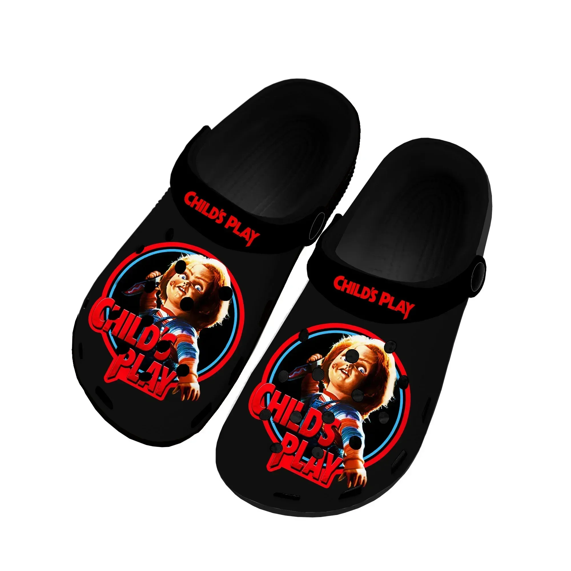 Zuecos de Jardín con Estampado 3D de la Película de Terror Chucky, Zapatos de Agua Personalizados para Hombre, Mujer y Adolescente, Sandalias de Playa con Orificios
