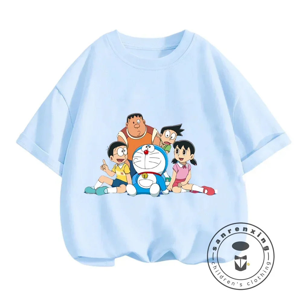 أيام الصيف تصاميم نابضة بالحياة عبقور برقبة دائرية للفتيان والفتيات ، مطبوعات كرتون رائعة ، طراز كاواي عصري ، تي شيرتات هيب هوب للأطفال #3