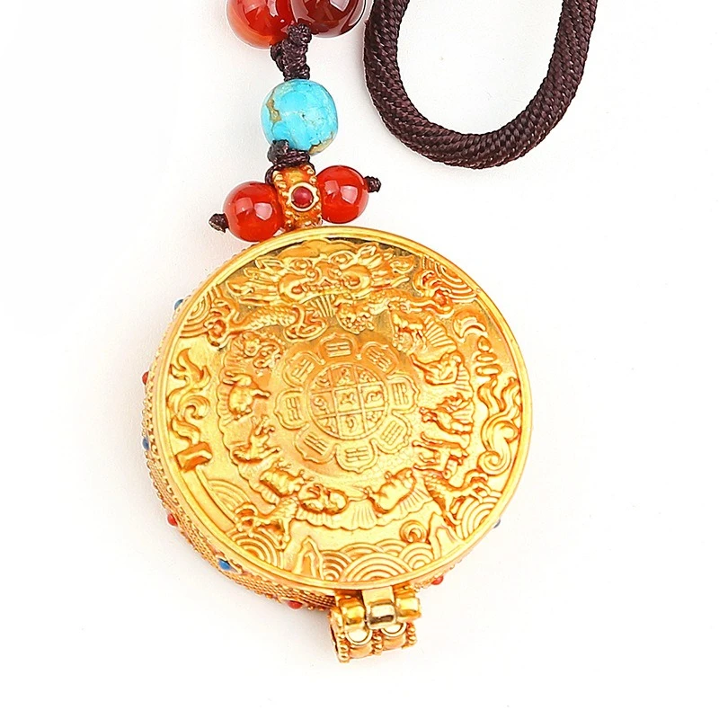 

Openable Pendant, Gawu Box Bodhi Jewelry Pendant, Round Jiugong Gossip Sign