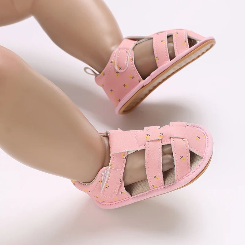 Baby Girl Sandals Flexible Non-slip Summer Flats Toddler Floral Shoes for Casual Daily