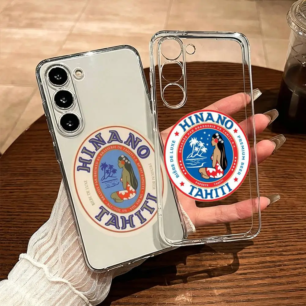 Hinano Tahiti Girl Phone Case For Samsung Galaxy Soft Touch Shatterproof Precise Hole Transparent Printed Phone Case