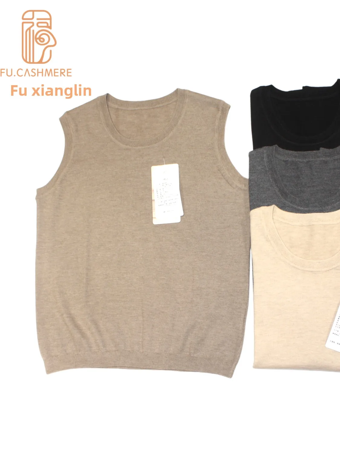 Fuxianglin Extrine 00 Pure Camere Vest Women's round Ne Svel Slim Fit ort Sle Base irt Casual Top