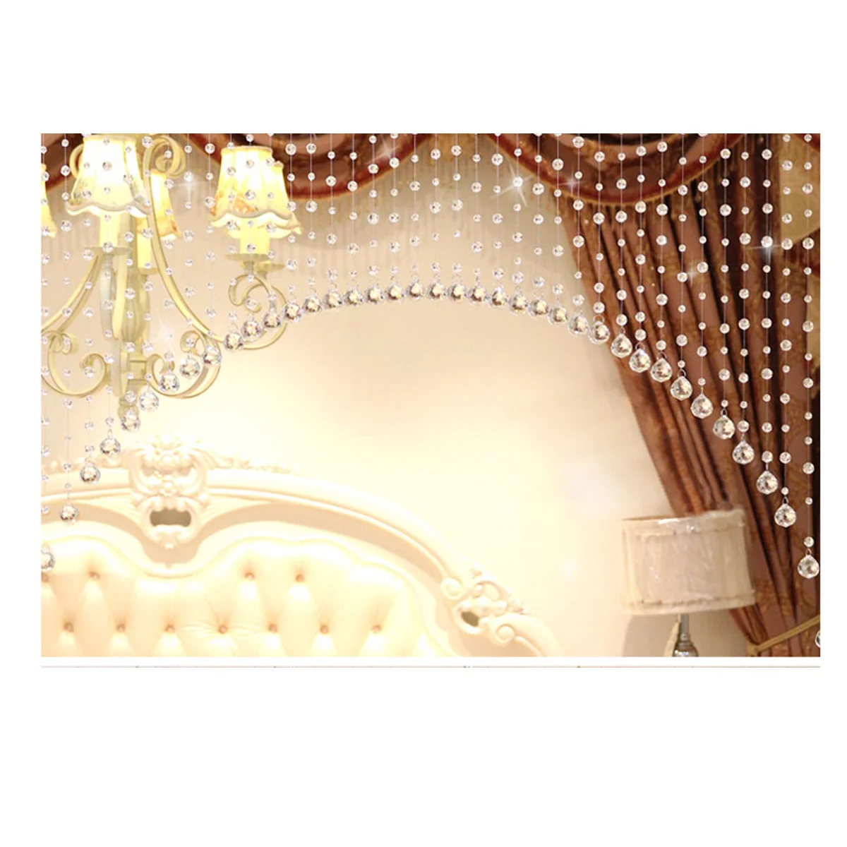 

Crystal Clear Diamond Cut Beads Curtain Heavy Duty Glass Beads for Window Door Wedding Party Home Room Decoration Elegant Shiny