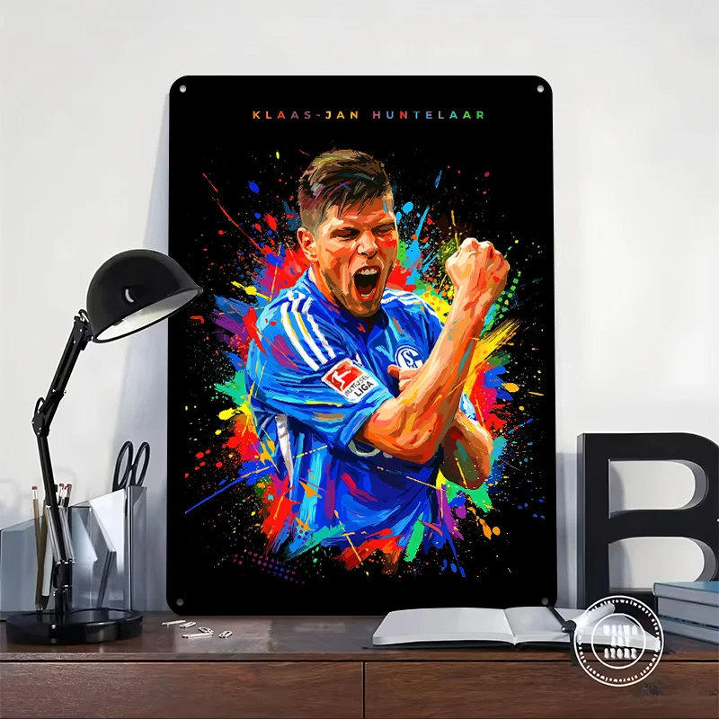 Klaas-Jan Huntelaar Soccer Player Art Poster Customized Vintage Metal Signs Wall Art Retro Tin Plaque for House Bathroom Decor