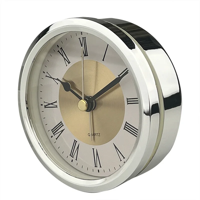 New 89mm high-grade clock head silver round crystal bell liner embedded handicraft quartz clock liner clock core