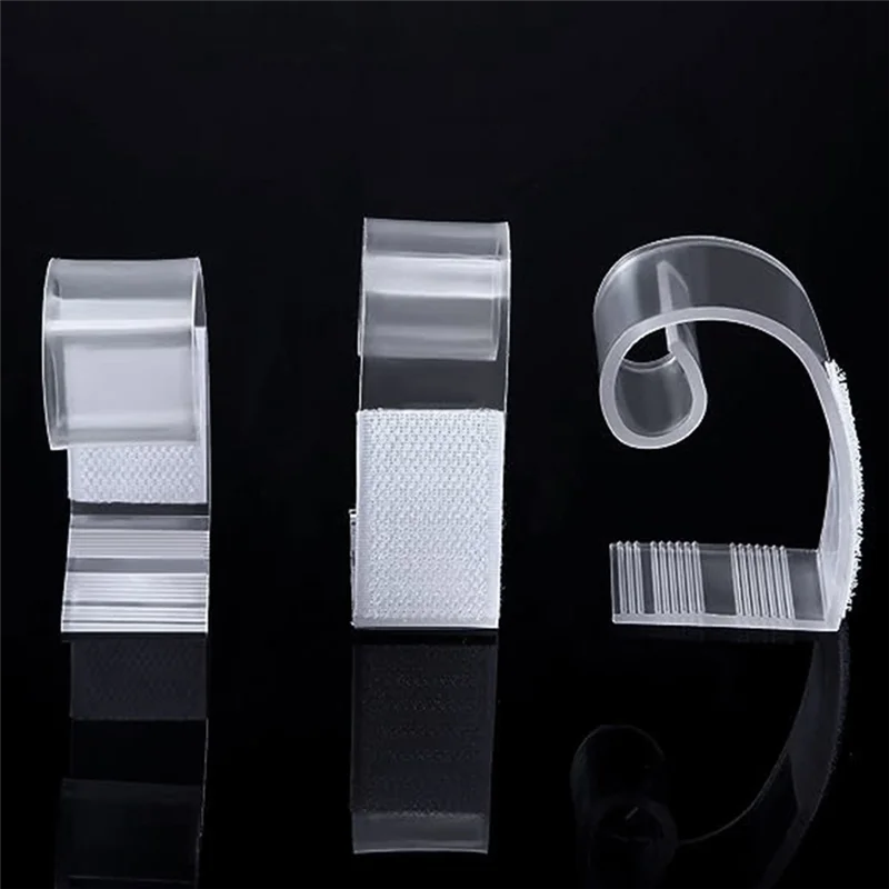 AA08I 25 sztuk klipsów do listew stołowych Plastikowe klipsy do obrusów z haczykiem i pętelką na spotkania, imprezy wewnętrzne i na świeżym powietrzu