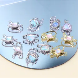 10pcs Colorful Heart-shaped Star Design Irregular Pendant DIY Trendy Jewelry Jewelry Necklace Accessories
