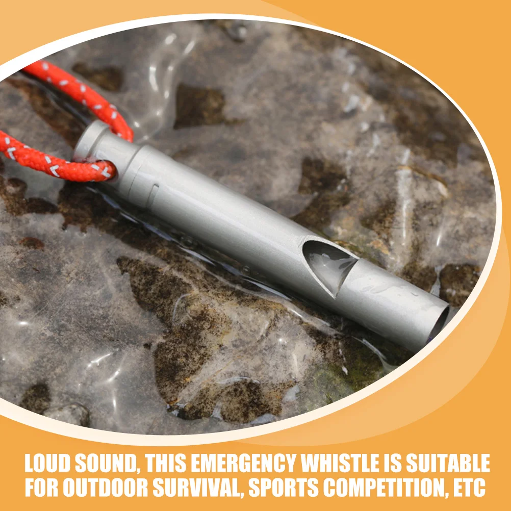

Survival Whistle Camping Accessories Hiking Signal Whistles Outdoor Titanium Life-saving Hanging Metal with Lanyard