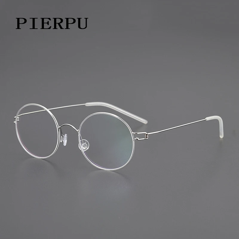 

Denmark Screwless Spectacles Eyeglasses Ultralight Titanium Round Glasses Frame Men Women Optical Myopia Prescription Eyewears