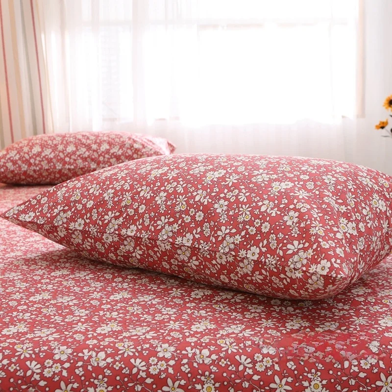 Autumn Winter Thiened Pure Cotton Fled eet Single Piece Diagonal Stripe Full Cotton Fabric Bedding Plant Pattern