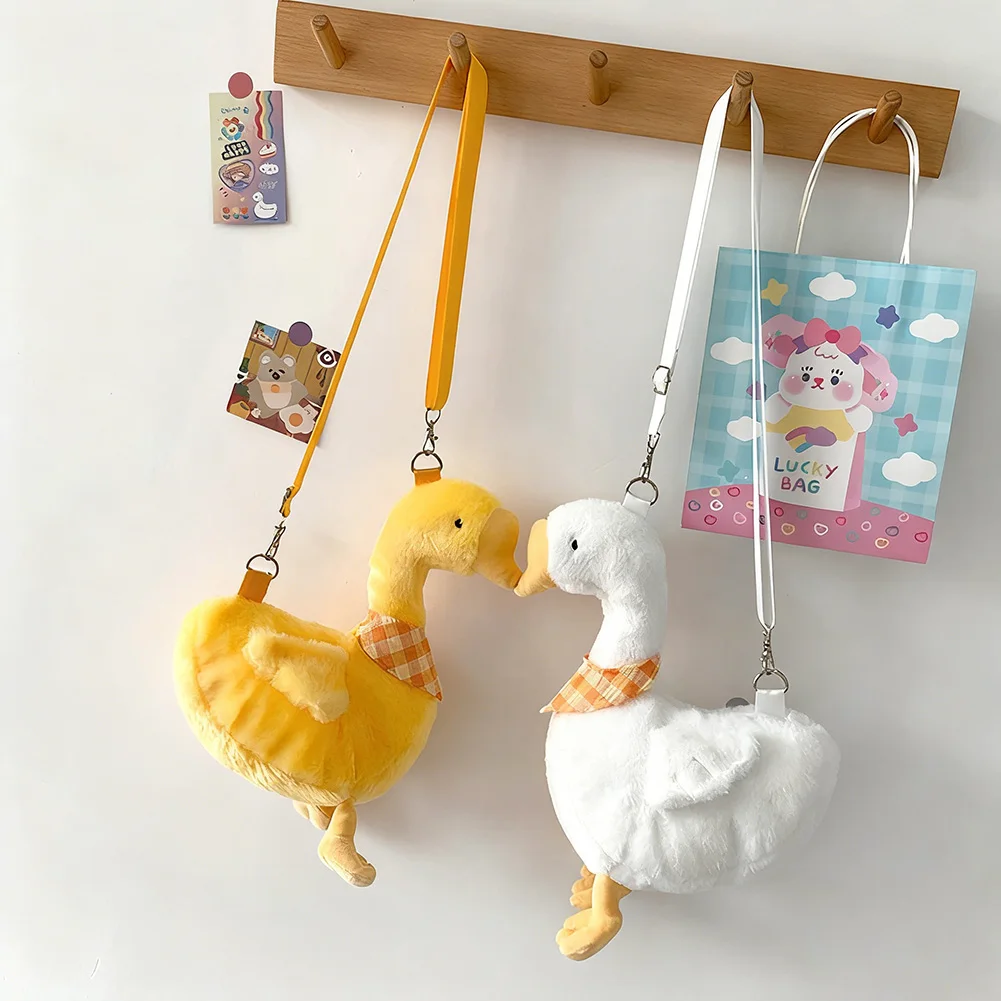 حقيبة كتف لطيفة من القطيفة، حقيبة صغيرة على شكل حيوانات البط الصغيرة، حقيبة مدرسية ناعمة ومريحة وخفيفة الوزن للأطفال والبنات هدية مدرسية كرتونية