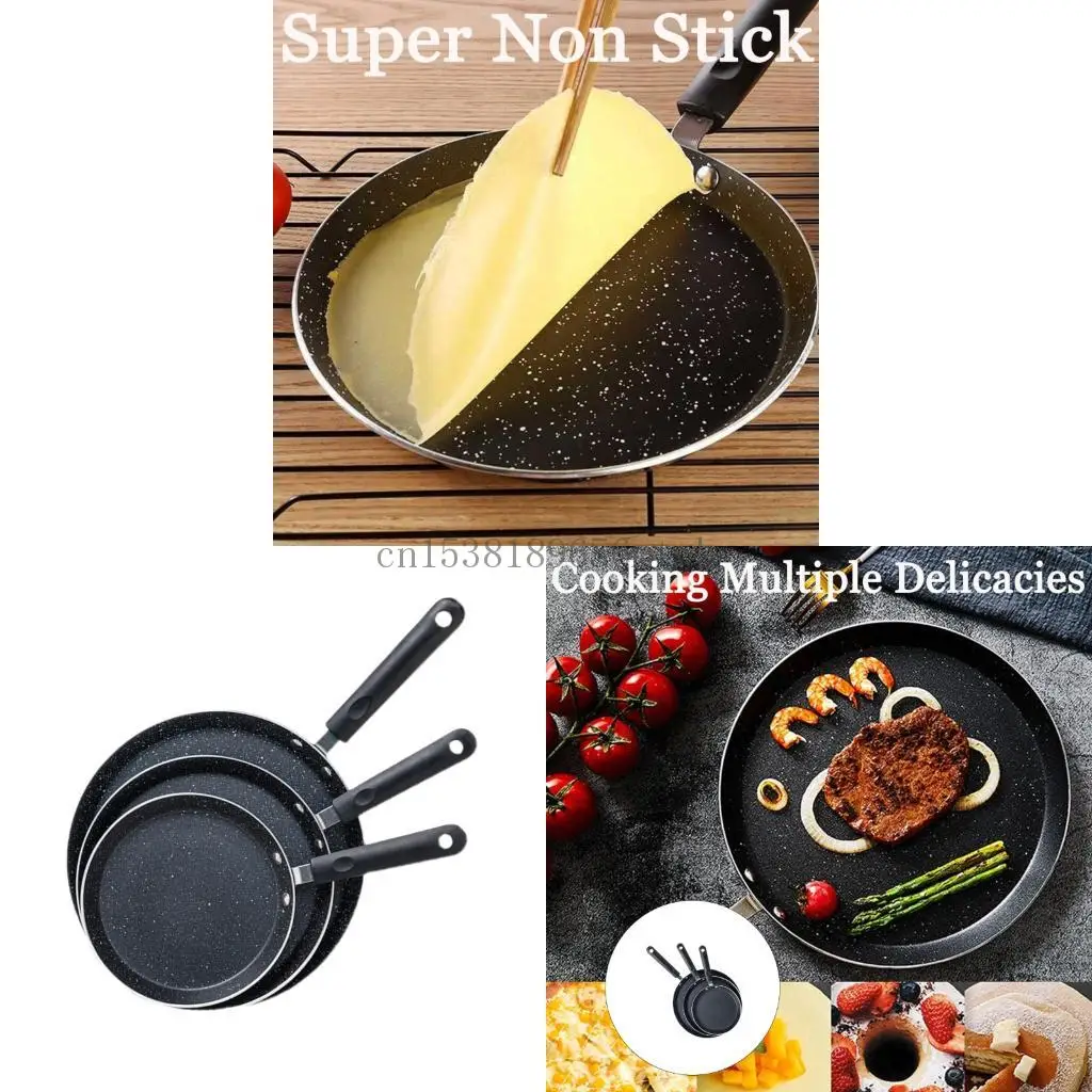 

3PCS Многоузешний литой алюминиевый непригарный фрировочный кастрюль