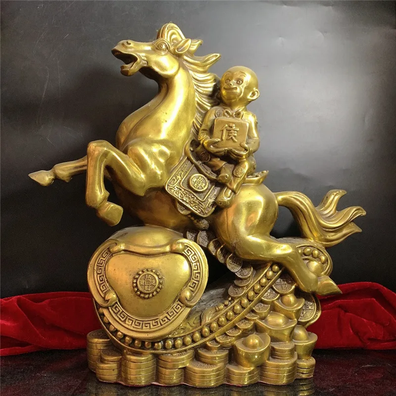 Guyunzhai Brass Immediate Promotion Copper Monkey Ornaments Official Seal Ma Ruyi Horse Home Decoration Technology Gift Decorati