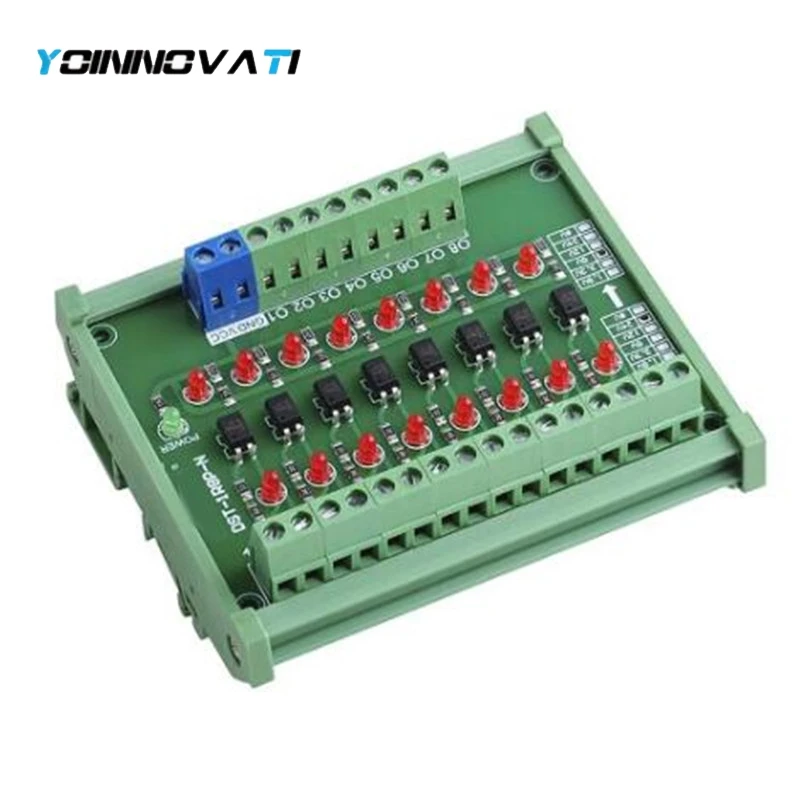 8 Way Photoelectric Isolation Module PLC Signal Level Voltage Conversion Board NPN Output DST-1R8P-N