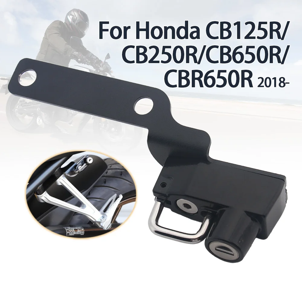 For Honda CB125R CB150R CB250R CB300R CB500R CB650R CBR650R 2019- CBR CB 650 R Motorcycle Helmet Lock Anti-Theft with 2 Keys Fit