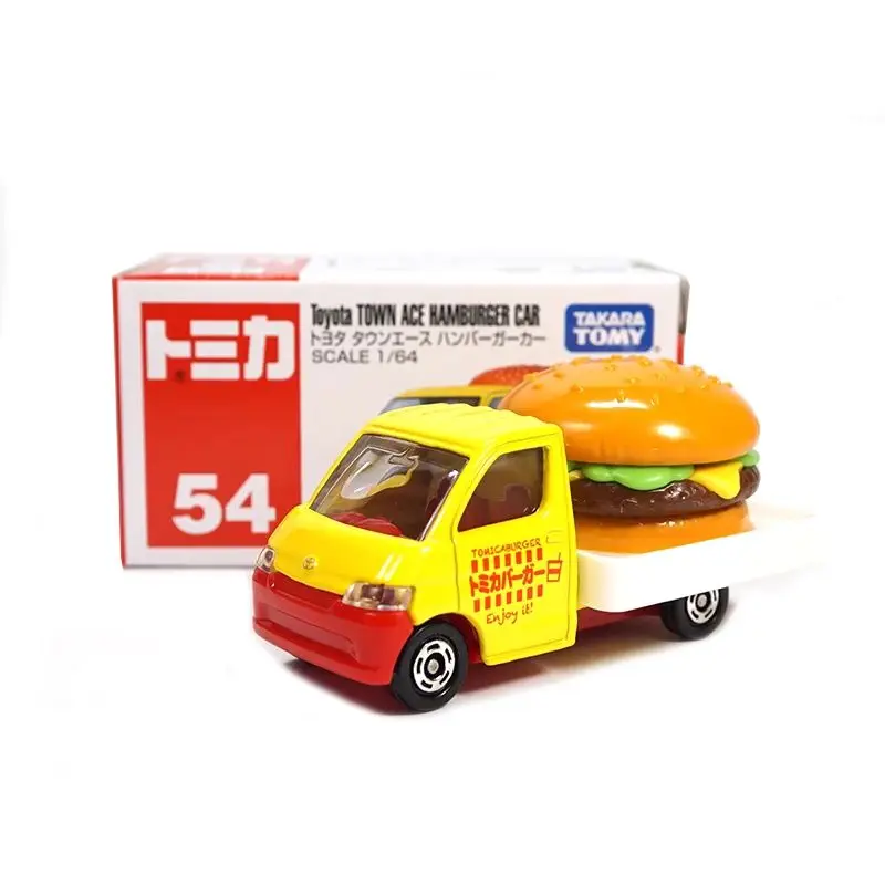 Takara Tomy Tomica Diecast Car Red White Box Food Truck No54 Toyota Hamburger No55 GIGA Patatine fritte