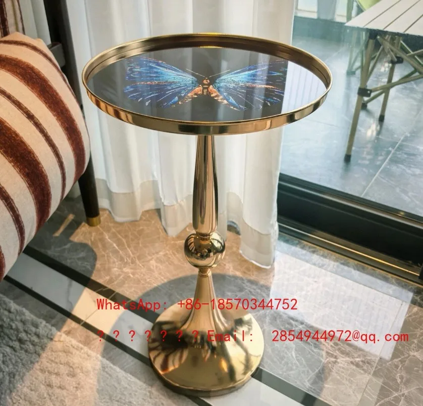 Butterfly Edge Few Tempered Glass Material Household Corner Few Round American Light Luxury