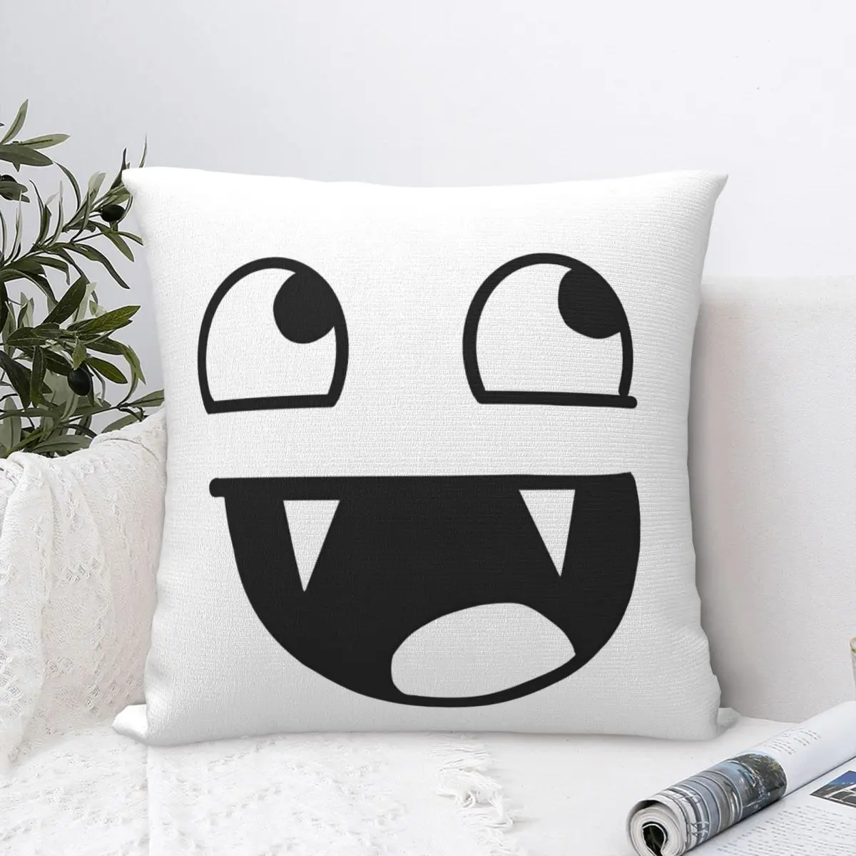Domo Kun Face Funny Meme Pillow Covers Polyester Couch Anime Doll Cushion Cover Cool Decorative Throw Pillow Case 45*45