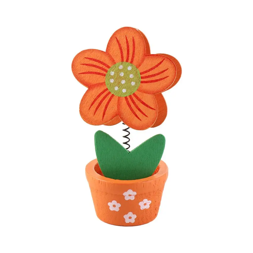 Desktop Crafts Messege Stander Office Supplies Flower Note Holder Photo Card Holder Potted Photo Folder Desk Memo Holder