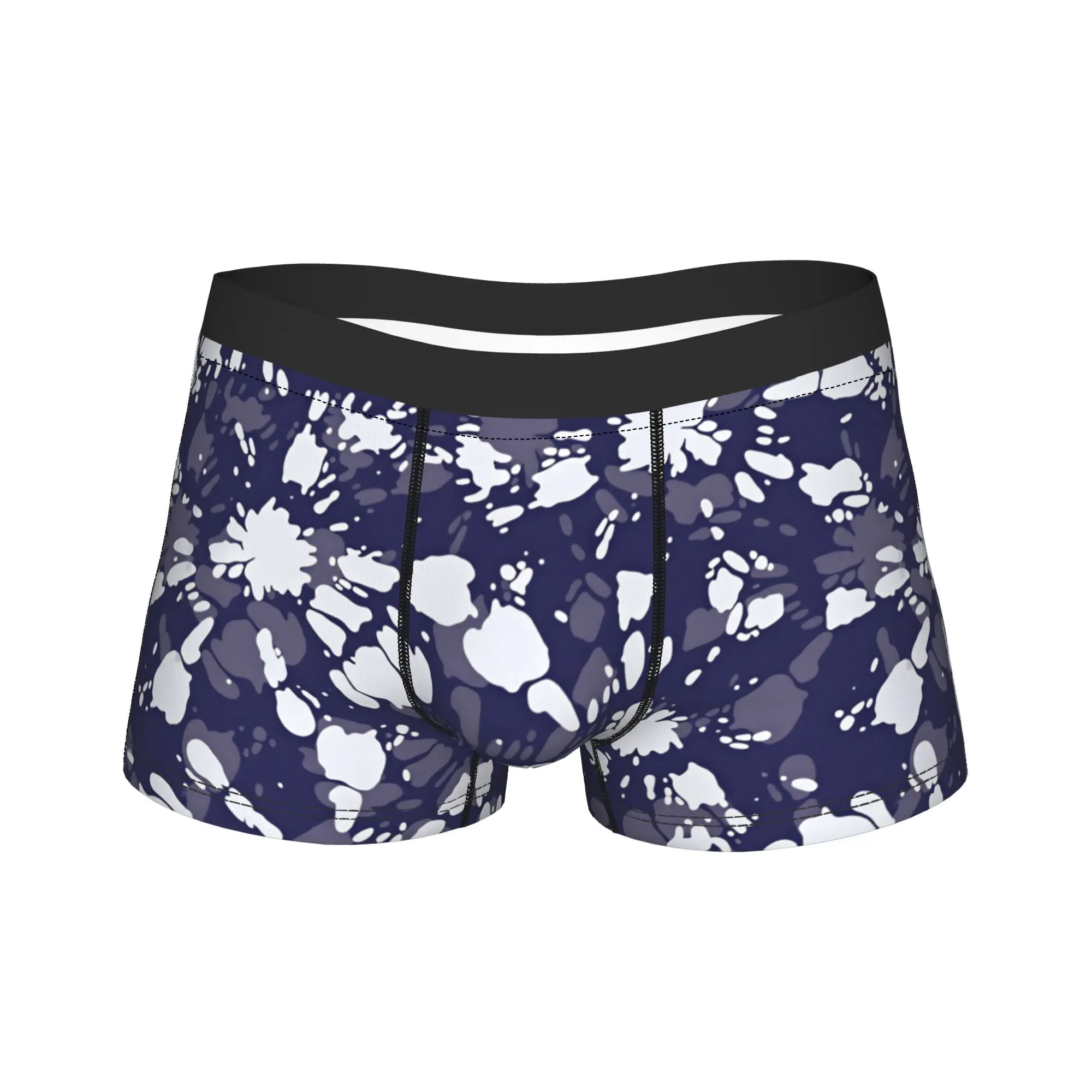 Calzoncillos tipo bóxer elegantes y brillantes en monocromo con efecto Tie Dye Shibori Sunburst Circles, ropa interior con bolsa 3D, calzoncillos tipo bóxer novedosos para hombre
