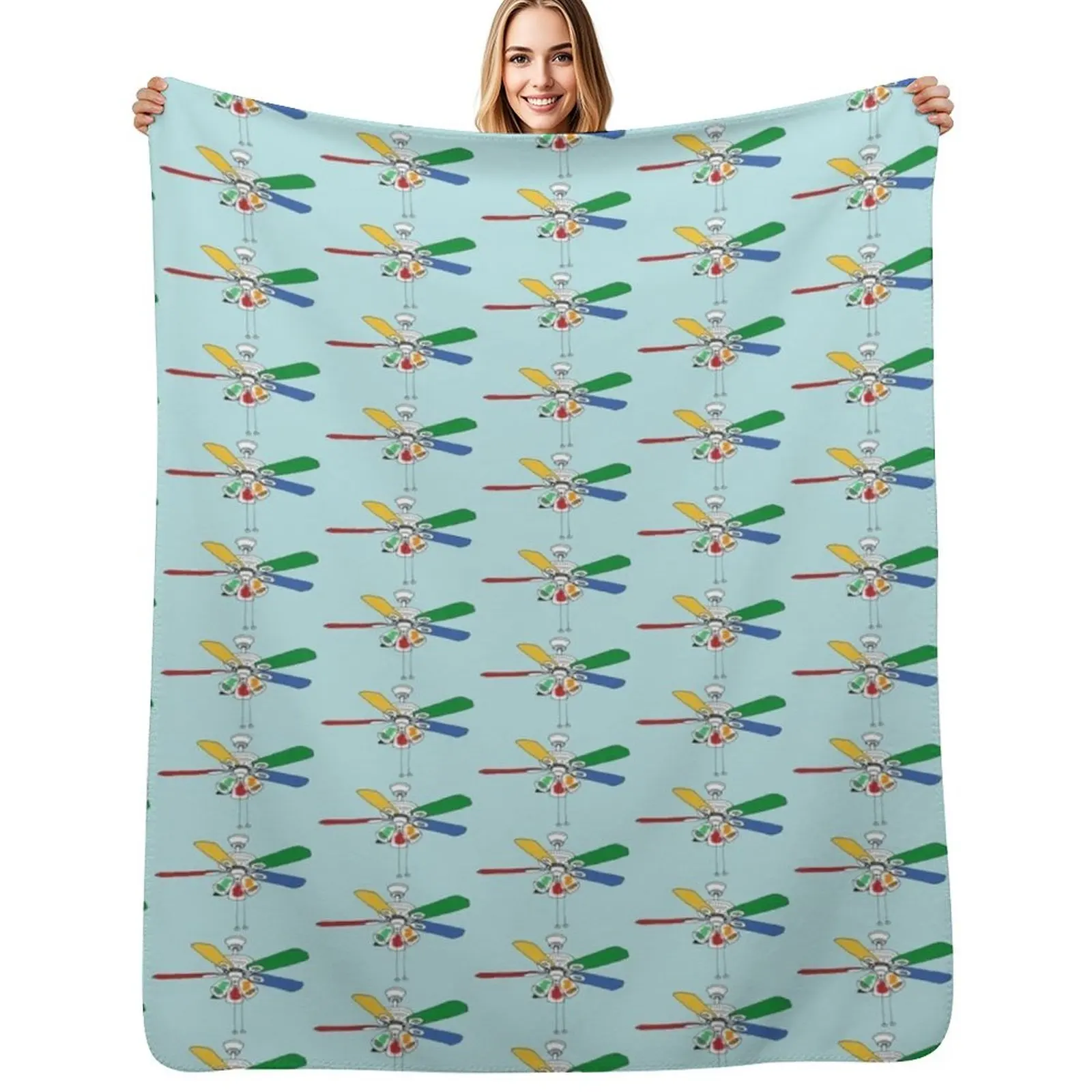 

Rainbow Ceiling Fan Throw Blanket Quilt Decoratives for sofa Loose Blanket