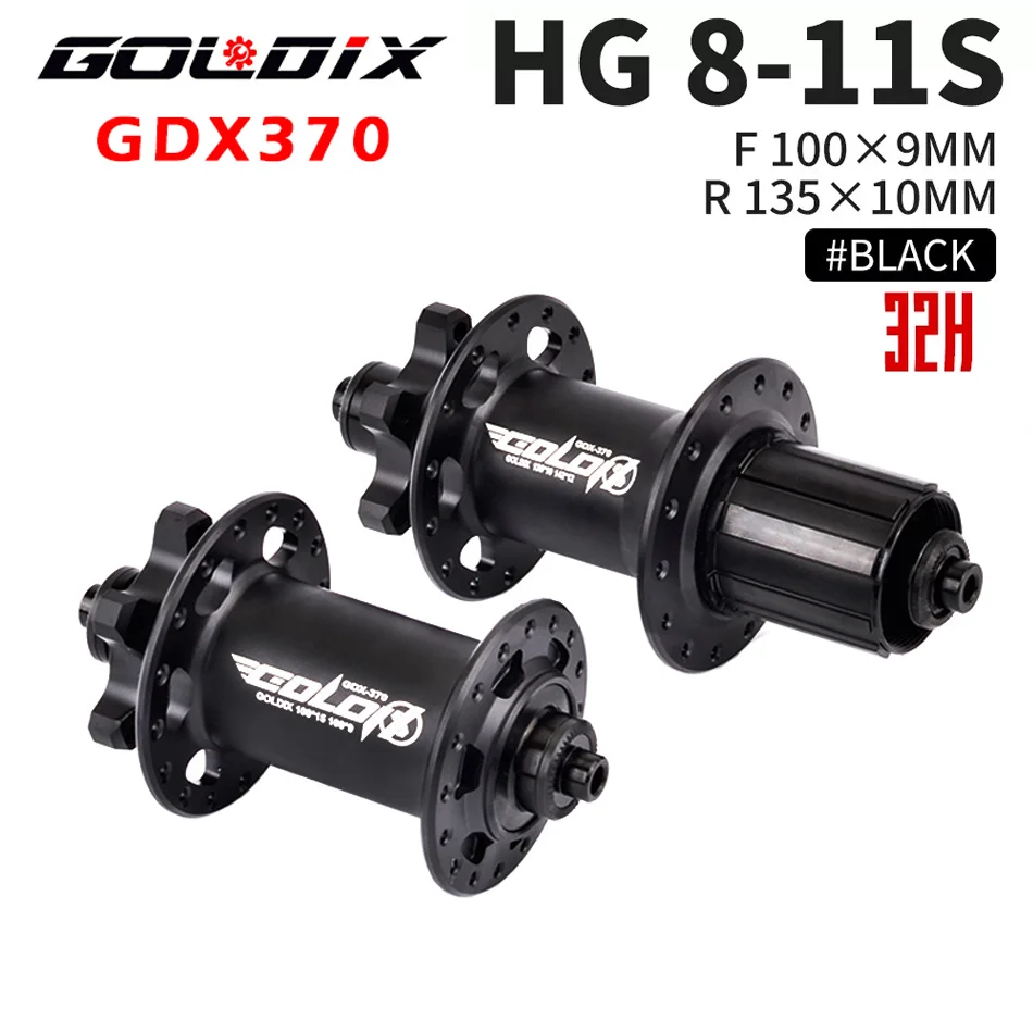 GOLDIX GDX370 Nabe Ratsche 36T HG XD MS Scheibenkarte Bremse Mountainbike Nabenlager Fahrradnaben 32 Löcher Schwarz 8/9/10/11/12 Geschwindigkeit