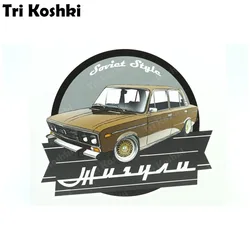 Tri Koshki KCS390 Sovict Style VAZ 2106 Car Sticker PVC Decals Motorcycle Sticker on Car Truck Bumper Laptop Fridge Door Wall