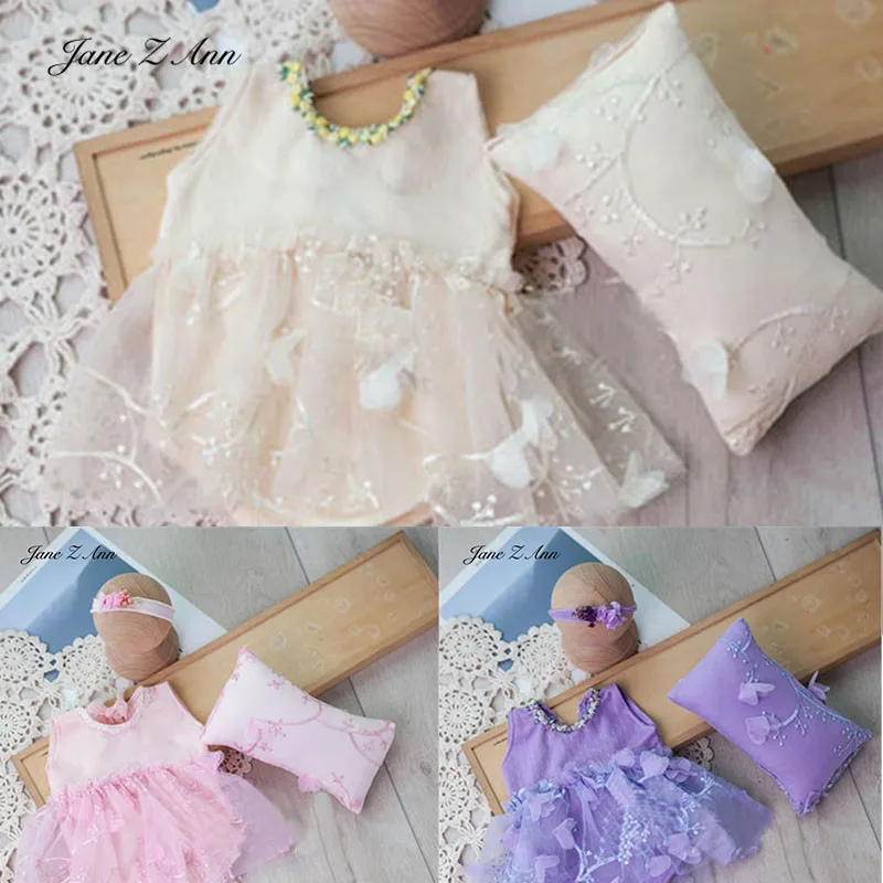 Newborn photography dress suit newborn  baby girls 100 days photo studio twins  children props clothes pillow