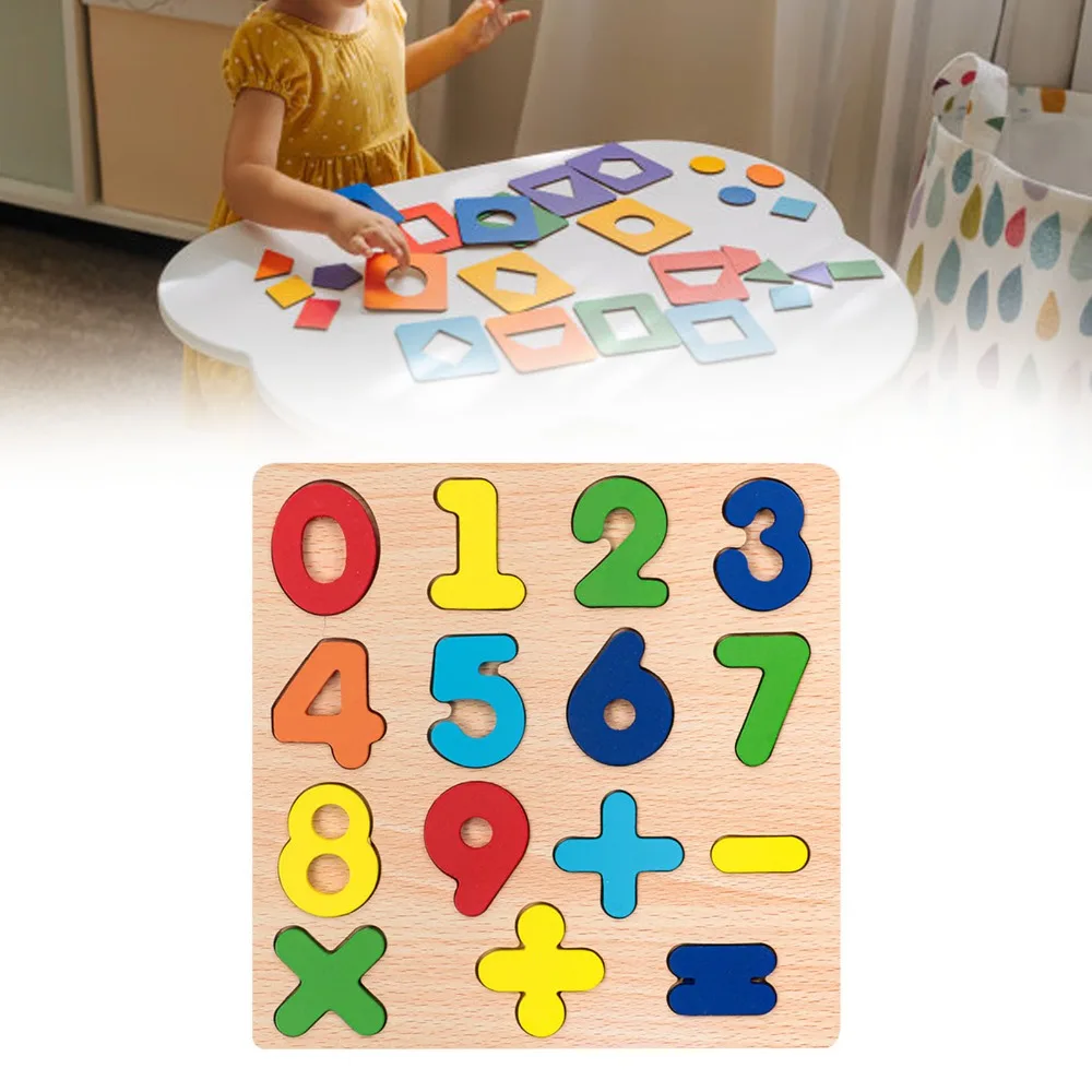 Wooden Number Puzzle Toy 0 To 9 Numbers Cognition Toy Number Learning Toy Matching Design Early Learning Wooden Number Puzzle