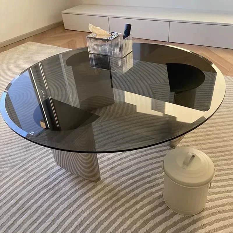 

Round Tempered Glass, Designer Style,Italian Light Luxury Floating Coffee Table for Home Use, 1:1 Restoration, High Quality