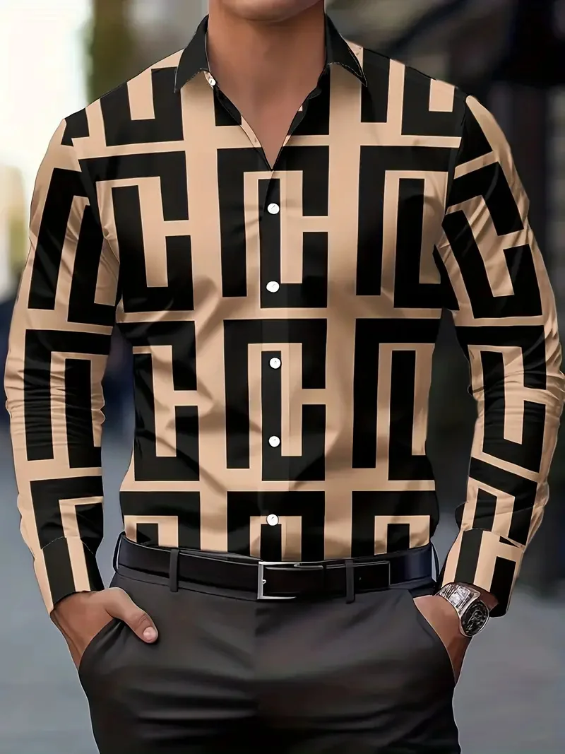 

New men's neon flower shirt button up shirt casual shirt long sleeved streetwear lapel 3D flower print shirt top