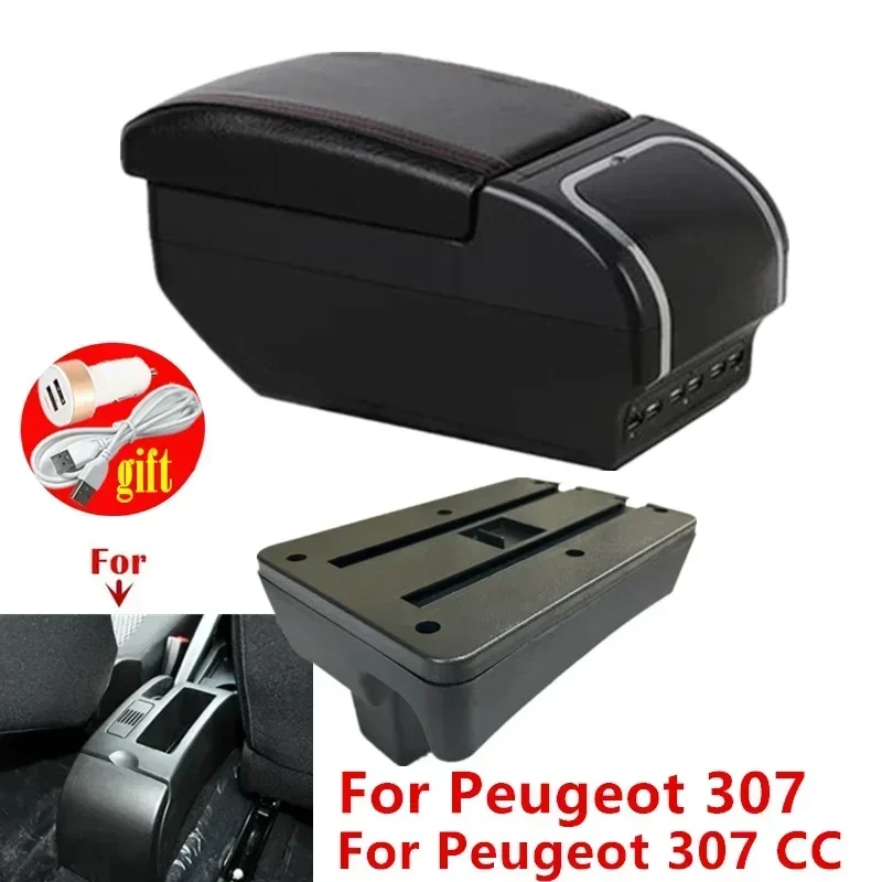 

Central armrest For Peugeot 307 armrest box For Peugeot 307 CC Convertible Car Armrest Storage box cup holder Dedicated Retrofit