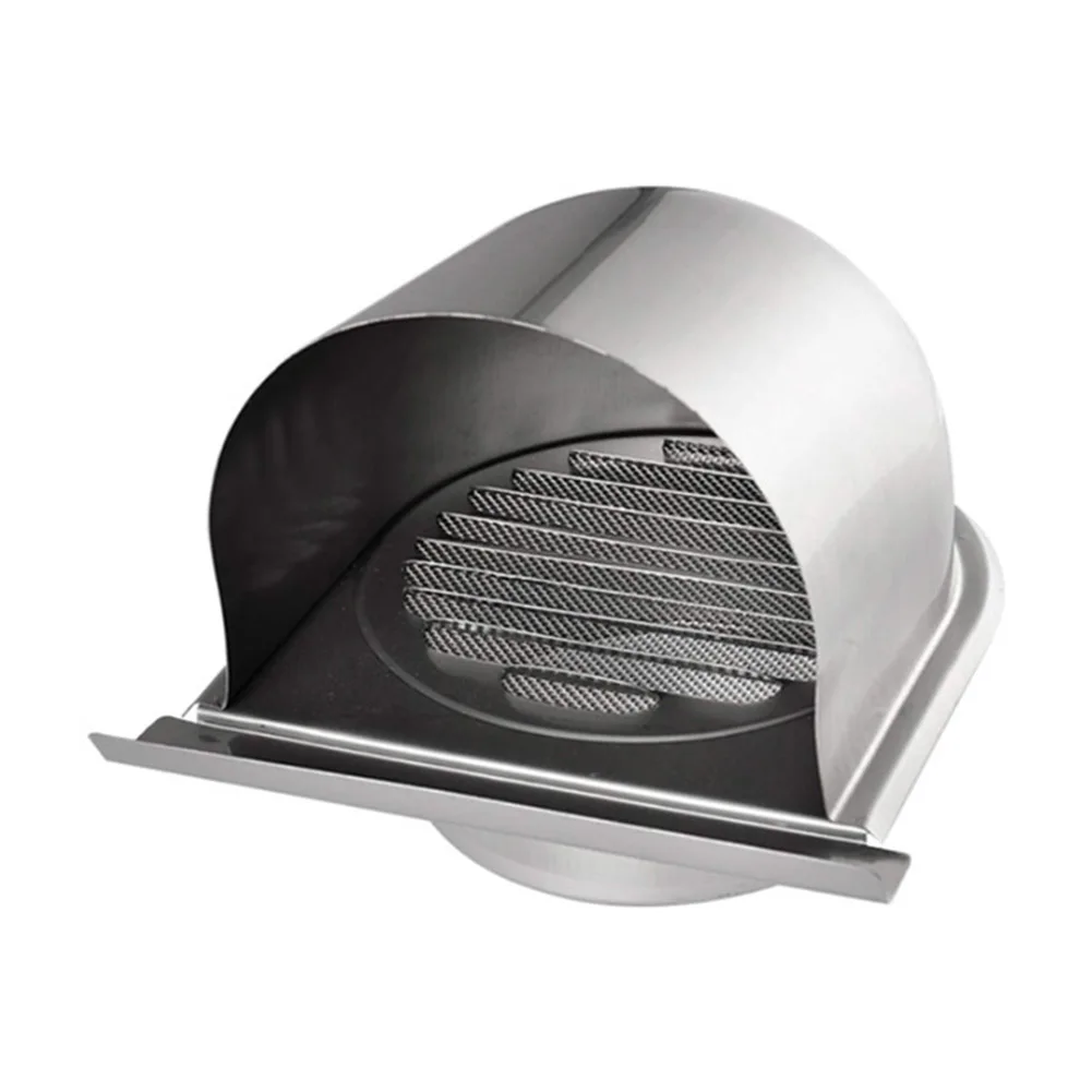 Elegante salida de ventilación de acero inoxidable para cocina y baño, rejilla de válvula de extracción de ventilación de pared de 100mm/150mm