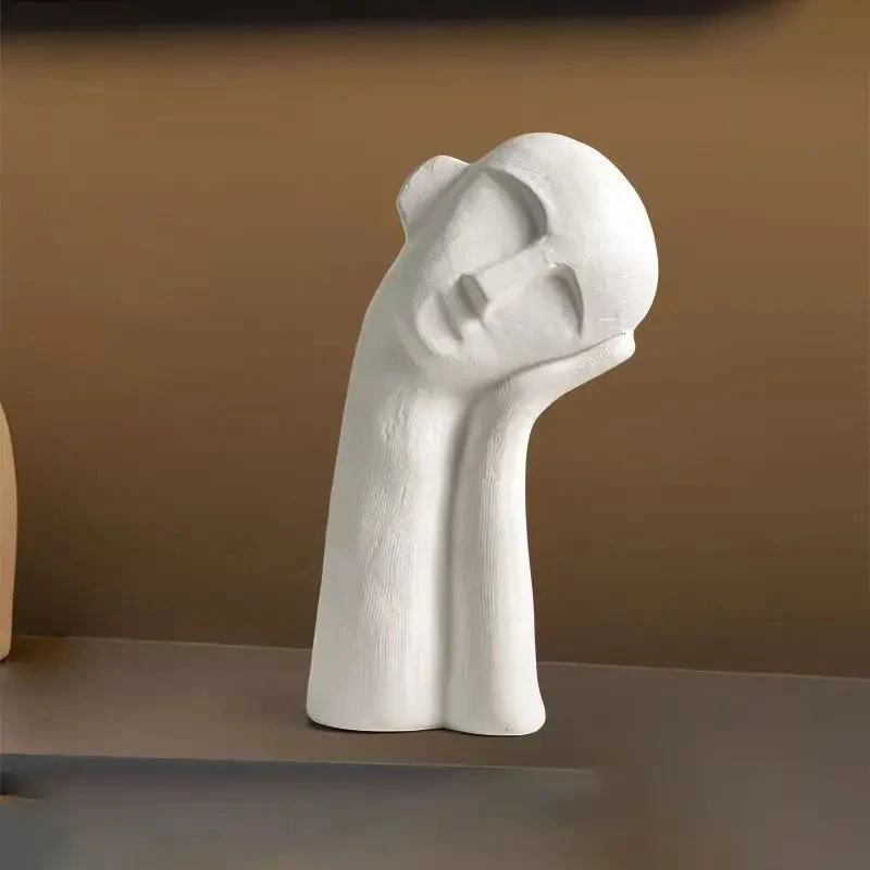 Thinker Portrait Sculpture Nordic Abstract Contemplation Decorative Art High-End Light Luxury Home Soft Decoration Dropshipping