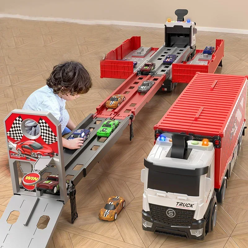 

Children Deformation Catapult large Truck Rail Car Engineering Storage Container Alloy Car Toy Car Boy Puzzle Toy Gift