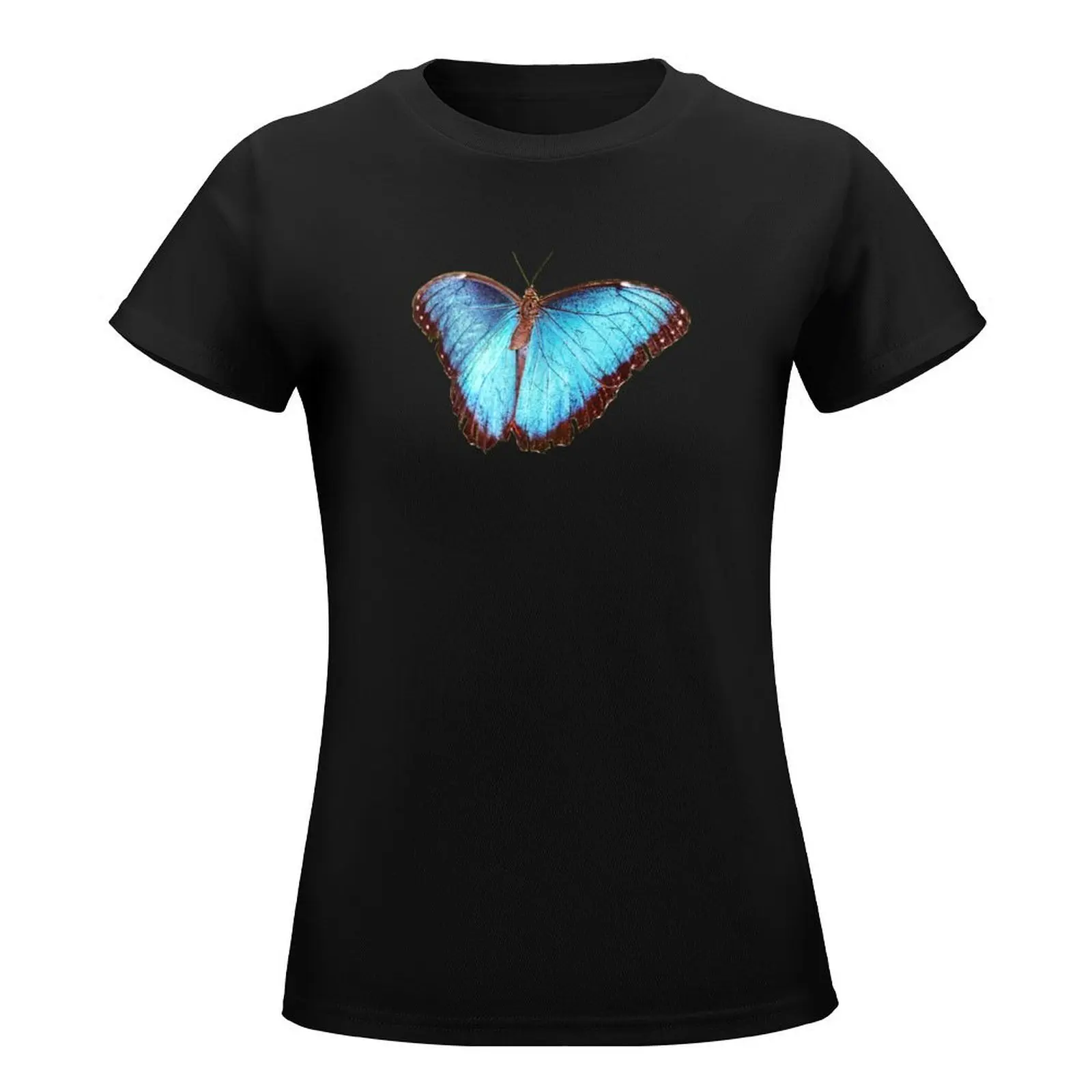 Blue Morpho Butterfly Wings Spread T-Shirt tops Blouse female cute tops cotton t shirts Women