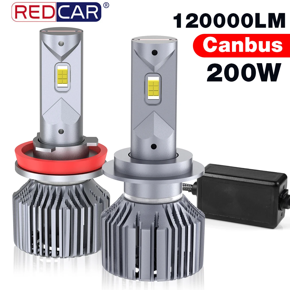 200W 120000LM H7 Led Canbus Car Headlight Bulbs H1 H4 H8 H9 H11 9005 HB3 9006 HB4 9012 Hir2 Turbo Tube Auto Fog Lights Car DC 12