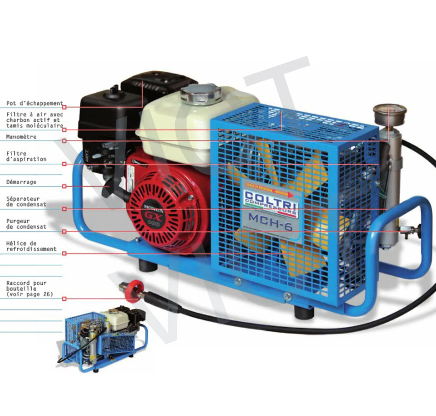 MCH6/SH Portable Mini High Pressure Breathing Air Compressor