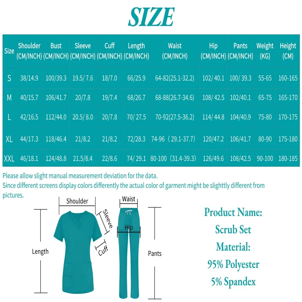 New Hospital Medical Scrub Suits Nurse Uniform Women Medical Clothing for Doctor Scrub Set Beauty Work Clothes Surgery Top Pants