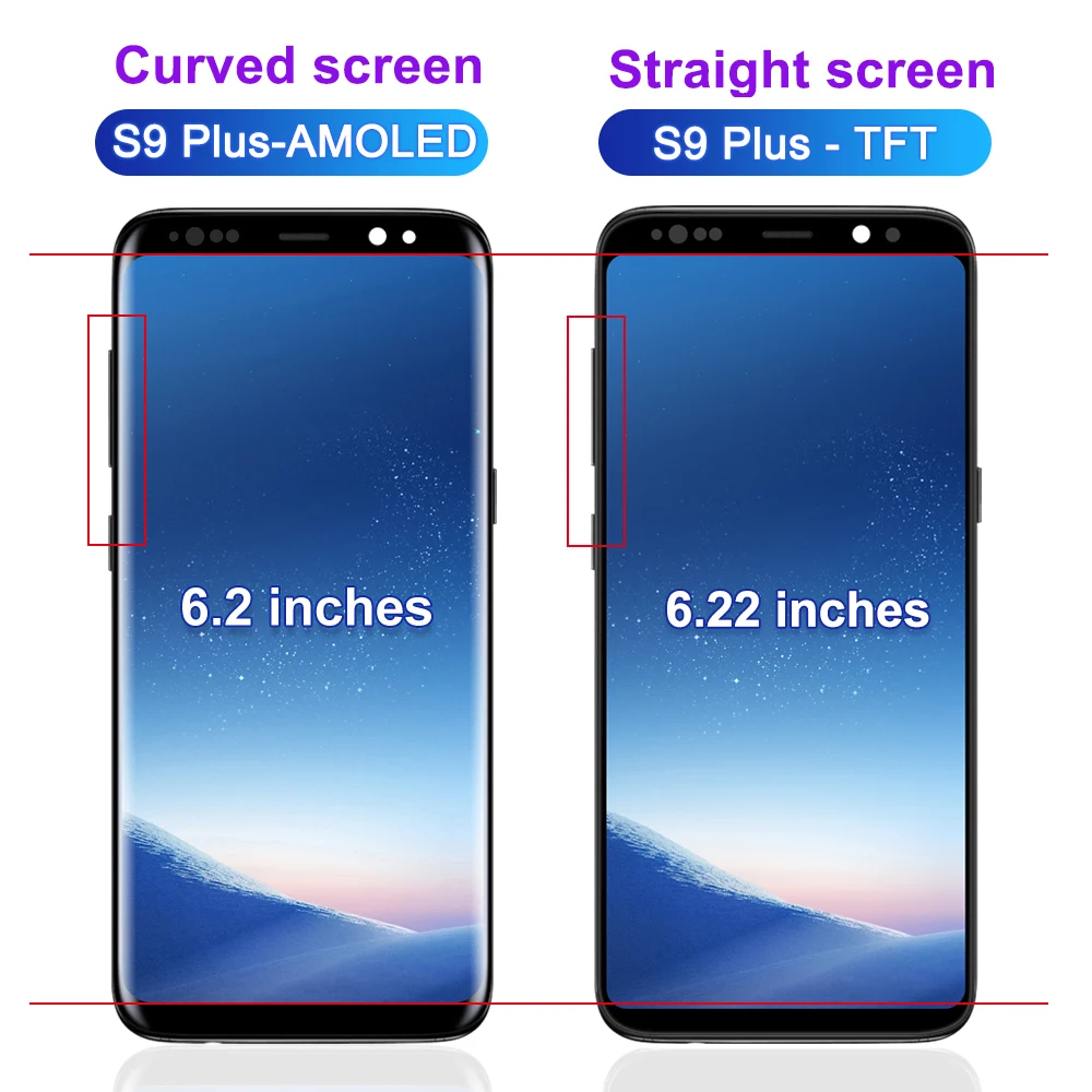 For Samsung S9 plus Super AMOLED Display Screen LCD G965F G9650 Digital Touch Screen with Frame Assembly Replacement