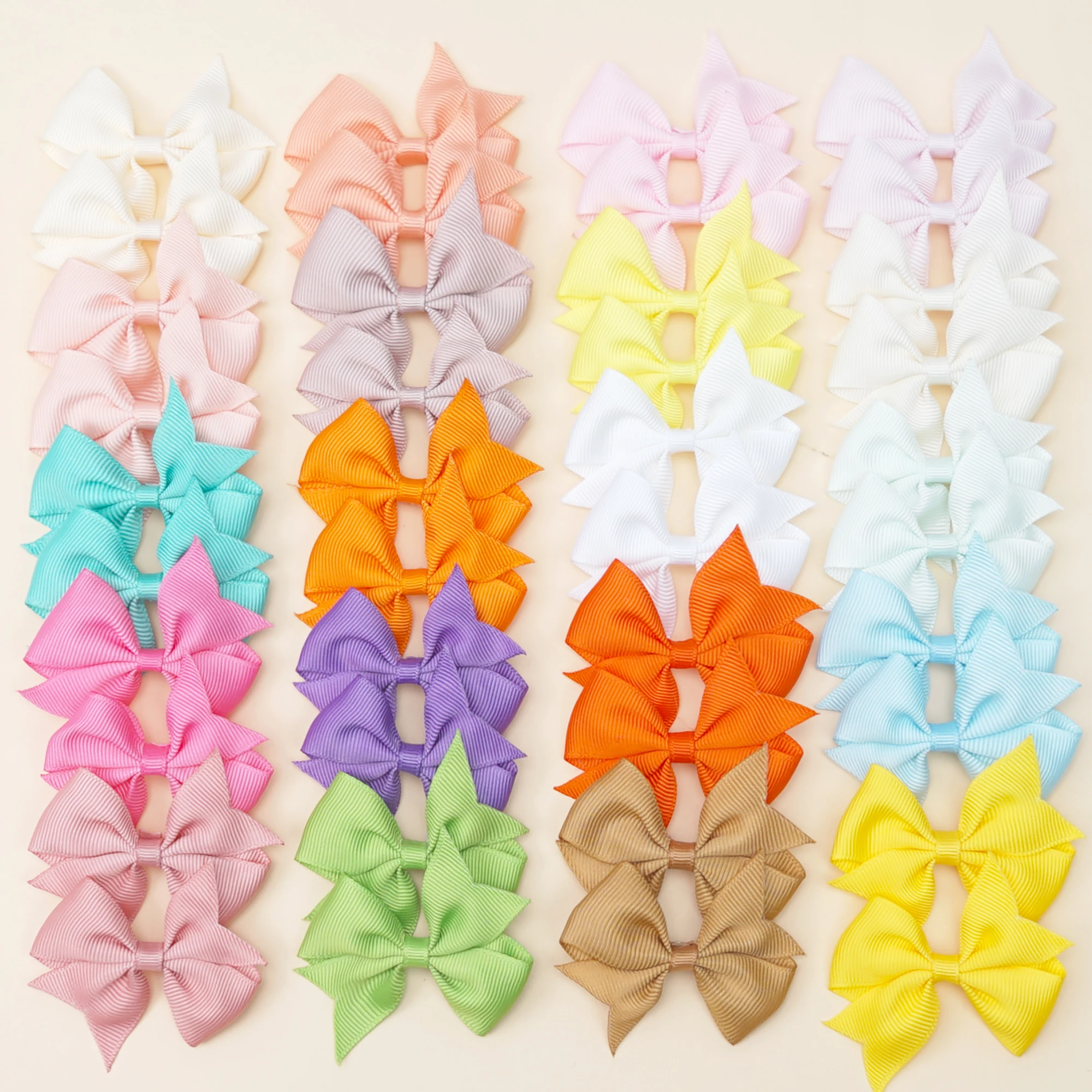 40Pcs 2.5inch Children's bow Hair Clip fabric wrapped Hairpins double ponytail Barrette Hair Accessories for Girls Toddlers