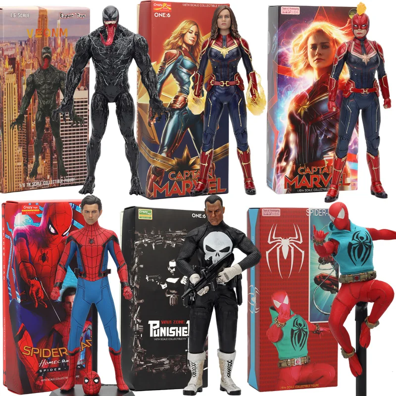 1/6 Team of Prototyping Avengers Action Figures Spider Man Captain Marvel The Flash Toy Iron Man Model Collectible Anime Model