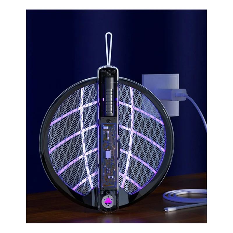 

New 3000V Electric Mosquito Swatter Mosquito Swatter With Lamp USB Rechargeable Foldable Bug Zapper Summer Fly Swatter