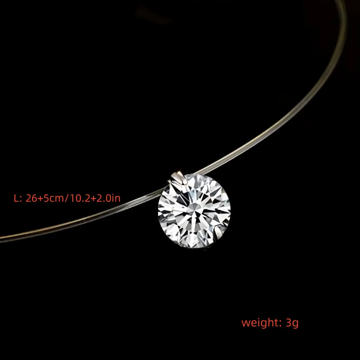 Fashion Shiny imtation Crystal Necklace Zircon Pendant Transparent Fishing Line Invisible Ladies Necklace Jewelry Clavicle Chain