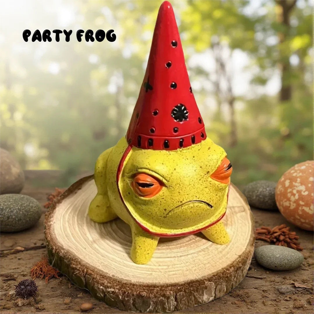 

Dropshipping Party Frog Party Hat Cute Little Frog Statue Outdoor Garden Courtyard Landscape Resin Craft Decorative Ornament