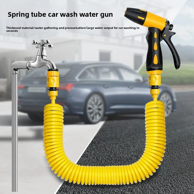 Car Wash Gun Telescopic Water Pipe with High-pressure Nozzle Car Washing Tool Set Extension Hose Water Hose for Pressure Cleaner